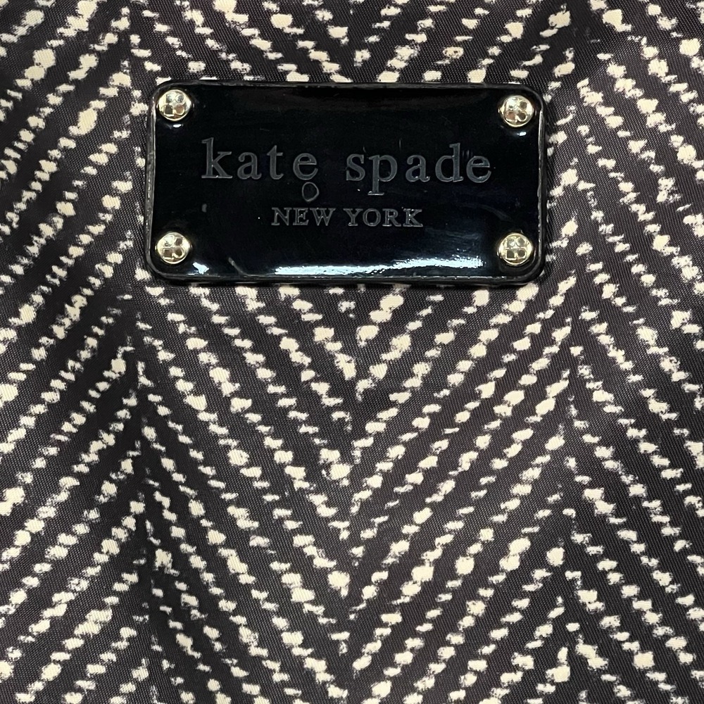 Kate Spade Stevie Baby Diaper Bag Black Herringbone Chevron Tote w/ Changing Pad - Picture 8 of 16
